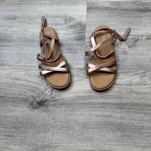 Cat & Jack Kids Rose Gold Sandals Strappy Summer Shoes Size 12